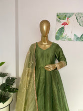Olive green silk anarkali - kasumi.in